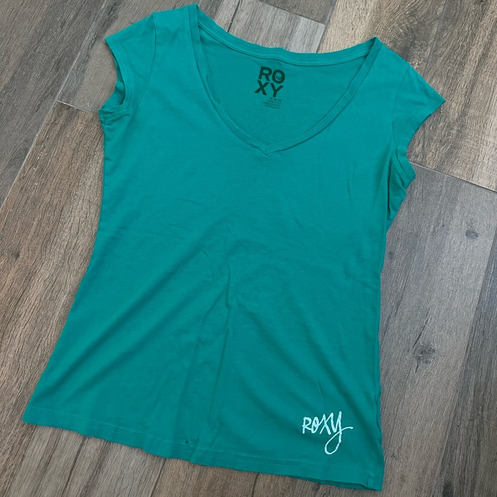 Roxy Green Fitted Short Sleeve T-Shirt